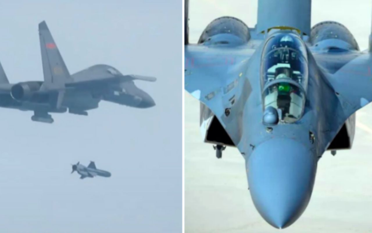 Un raro filmato mostra il caccia cinese J-16 lanciare il missile a lungo raggio KD-88